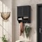 Black MDF Wall-Mounted Bathroom Cabinet with Adjustable Shelves and Towel Bar